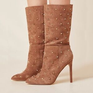Sam Edelman Brown Studded Heeled Boots